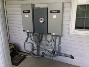 Outdoor electrical panels and conduit installation by Boyland Electric Inc. in Laytonsville, MD.