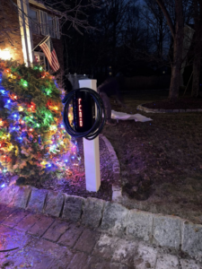 An outdoor EV charging station installed on a pedestal by J Pownall Electric LLC in Hamilton, NJ.