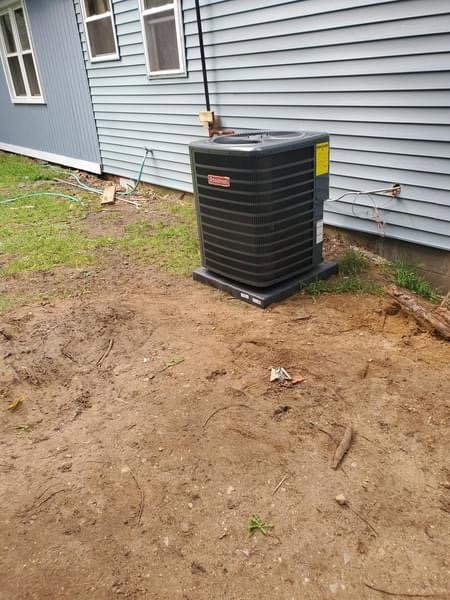 An outdoor Goodman HVAC condenser unit installed by Perfect Comfort Systems in San Bernardino, CA