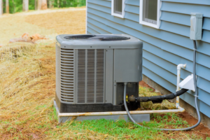 An outdoor HVAC condenser unit installed by Childers Air Plumbing & Electric in Beckley, WV.