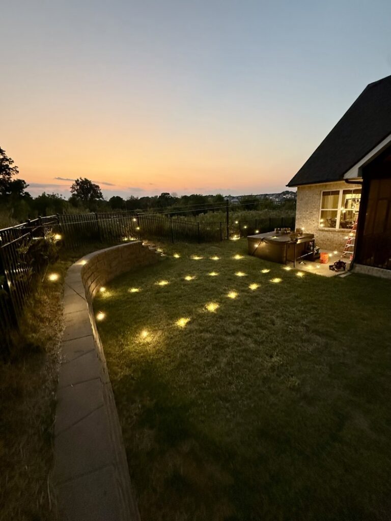 Beautiful outdoor landscape lighting installation by Dr. Sparky in Nashville, TN