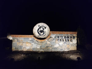 Expert outdoor landscape lighting installation illuminating a stone wall by EFS Electric Inc in Wilmington, DE.