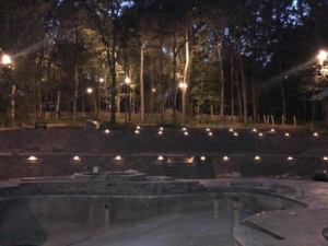 Beautiful outdoor landscape and pool lighting installation completed by C.S. FRYE, Electrical Contractors in Franklin, TN