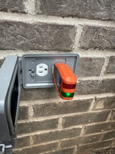 A stylish outdoor wall lantern installed by North Springs Electric Company in Sandy Springs, GA.