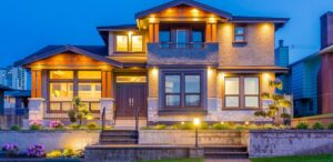 A residential home showcasing professional outdoor lighting installation by Canyon Electric Company, Inc. in North Las Vegas, NV