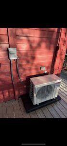 An outdoor mini-split HVAC unit professionally installed by Air Advisors of Louisiana in Shreveport, LA.