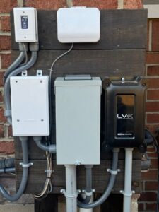 Outdoor electrical control panel for pool equipment installed by TruVolt Electric in South Bend, IN