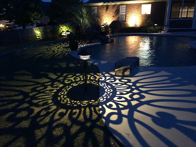 Professional outdoor pool lighting installation by Southeastern Electrical Specialists, LLC in Martinez, GA.