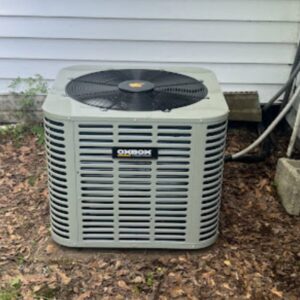 A newly installed Oxbox outdoor AC unit by Dodson A/C & Appliance in Biloxi, MS.
