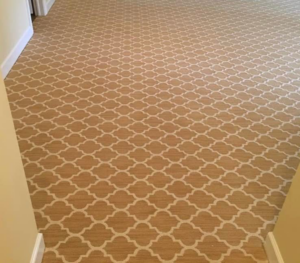 Elegant patterned carpet installed in a residential hallway by S&K Flooring Solutions in Augusta, GA