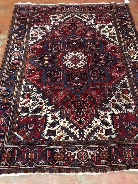 A large patterned rug laid out for cleaning or inspection at Kelly's Carpet Cleaning in Medford, OR