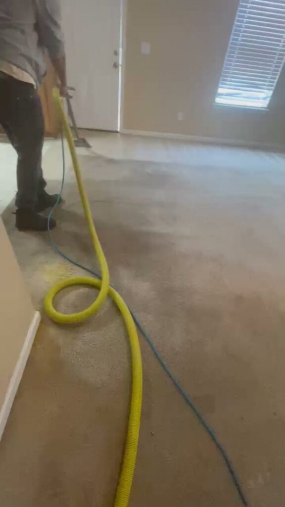 A person professionally cleaning a carpeted floor with a cleaning wand by D&D Carpet Cleaning & Janitorial in West Columbia, SC