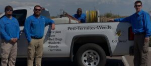 The professional pest control team with their service truck at Bye Bye Bugs Pest Control in Indianapolis, IN