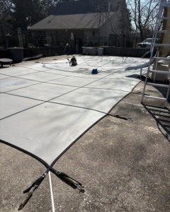 Pool closing equipment on a covered pool by Ultra Pool Care Squad of East Chattanooga, TN.