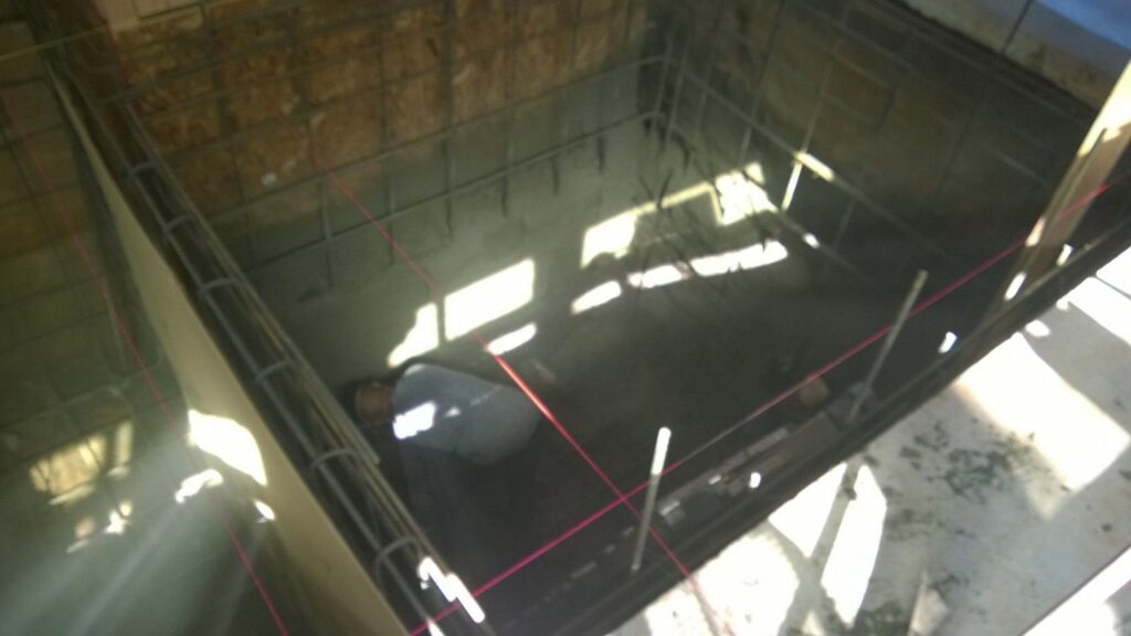 Rebar framing for a new pool or spa under construction by Wetworks Pool and Spa in Englewood, CO.