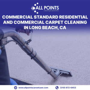 A professional performing carpet cleaning with a machine for All Points Cleaning and Restoration in Long Beach, CA.