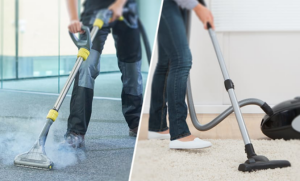 A professional using carpet cleaning equipment to deep clean a carpet, offered by Tampa Affordable Carpet Cleaning, Inc in Tampa, FL