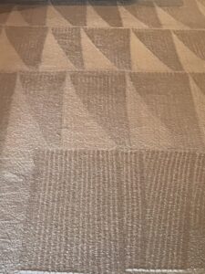 Professional carpet cleaning lines visible on a freshly cleaned carpet by Carpet Chemistry in Gulfport, MS.