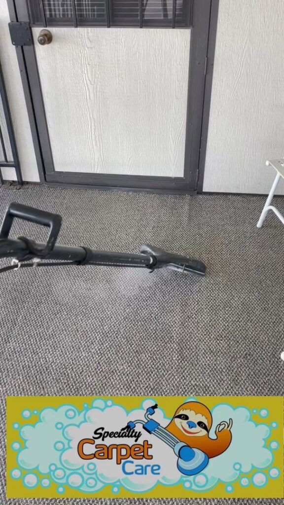 A professional carpet cleaning tool in action on a grey carpet by Specialty Carpet Care in Surprise, AZ