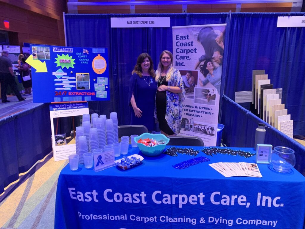 A close-up of a professional carpet repair showing a patch being installed by East Coast Carpet Care, Inc. in Chesapeake, VA.