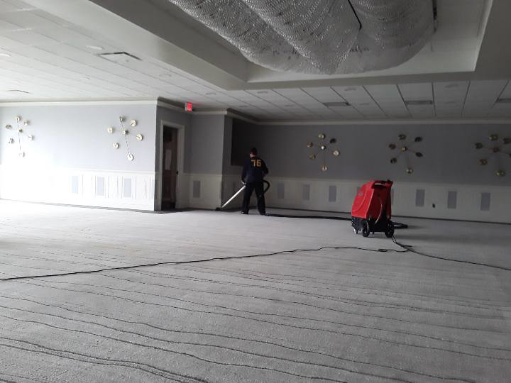 Professional cleaning of a large commercial carpet by Rowland Brothers Carpet Cleaning Service in Morgantown, WV