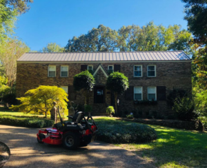 A professional zero-turn lawn mower ready for service by NewLeaf Lawn Care LLC in Dothan, AL.
