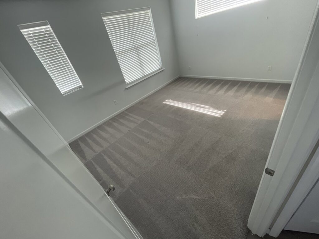 A room with a professionally cleaned carpet showing clear cleaning lines by BEST Professionals Cleaning, LLC in Lancaster, PA