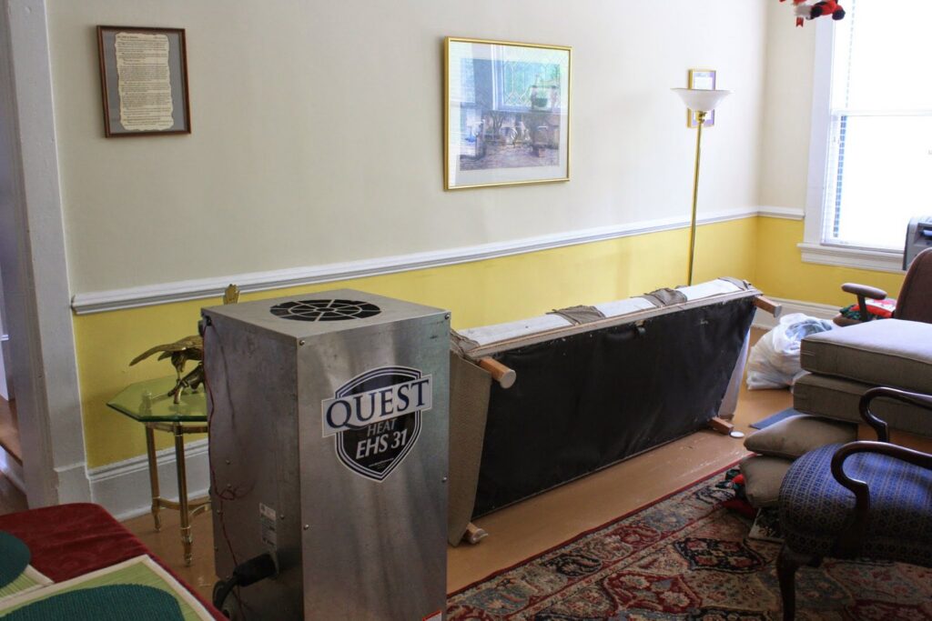 A Quest Heat EHS 31 unit used for bed bug heat treatment by Capital Pest Services in Raleigh, NC.