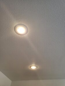 Newly installed recessed lighting in a ceiling by Canyon Electric Company, Inc. in North Las Vegas, NV