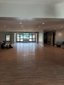 Recessed lighting installation in a commercial space by Empower Electric, LLC in Nashville, TN.