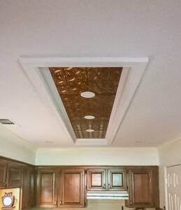 New recessed lighting installed in a kitchen ceiling by Steadfast Electric, LLC in Baton Rouge, LA.