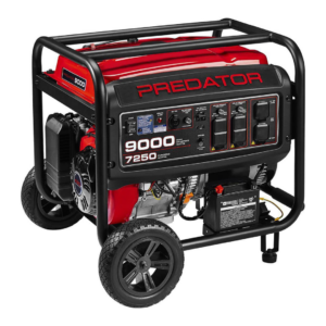 A red portable home generator, representing generator installation services by Penrose Electric in Knoxville, TN