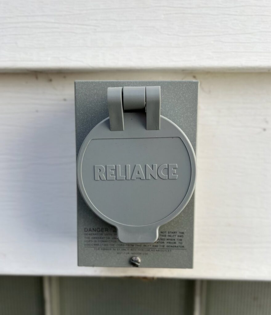 Reliance generator inlet box installation for backup power by TruVolt Electric in South Bend, IN