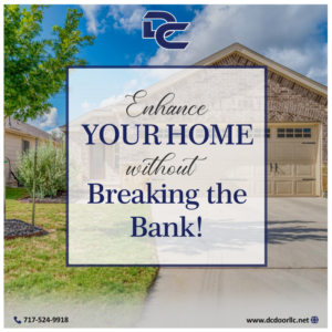 A beautiful beige residential garage door installed on a home by DC Door LLC, serving Littlestown, PA.