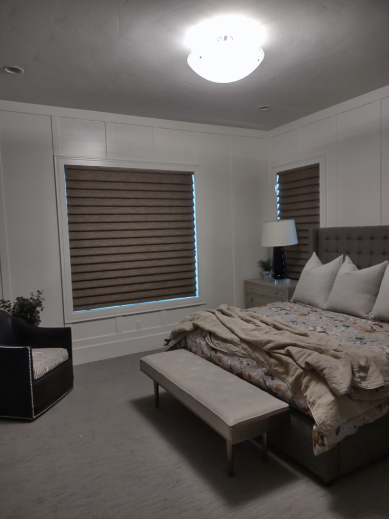 A beautifully cleaned carpet in a residential bedroom, a service provided by Clean Freaks in Ogden, UT.