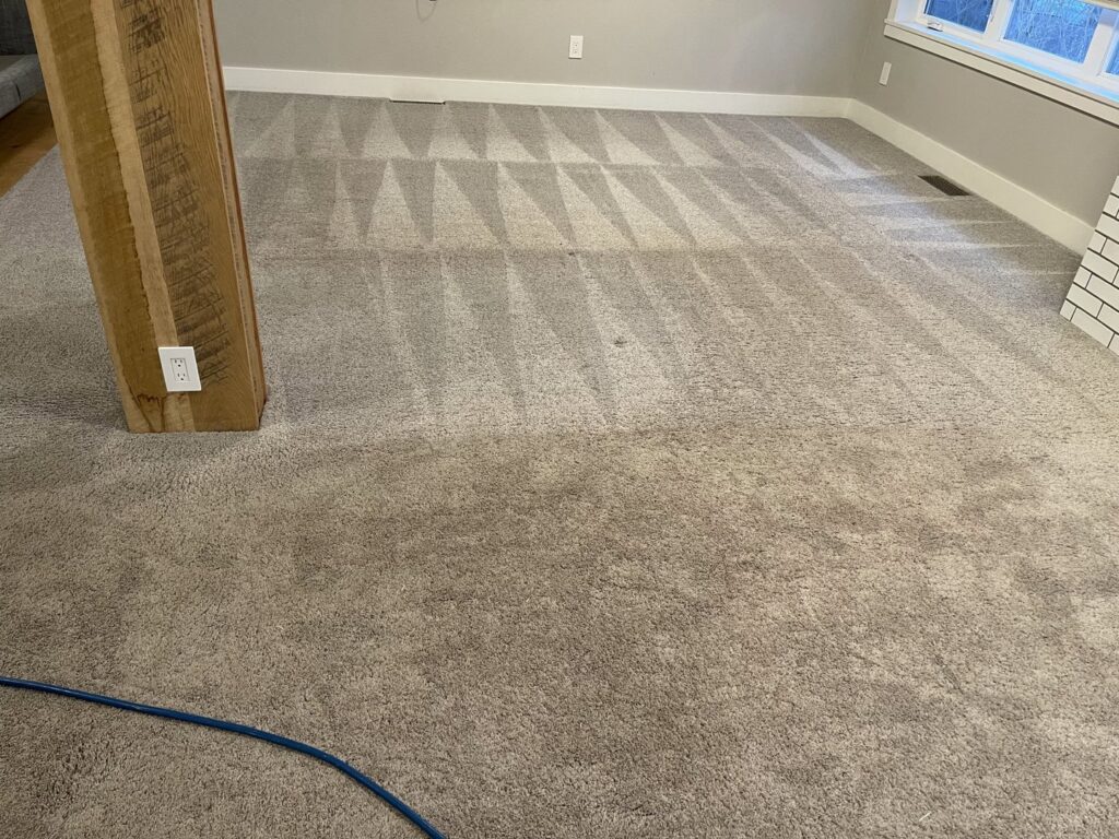Residential carpet showing clean lines after service by Allen Rapid Dry Carpet Cleaning in Anchorage, AK.