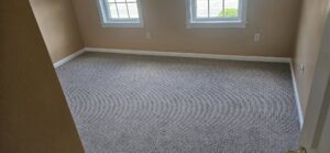 Completed residential carpet installation on stairs by FCO Carpet Remnant STORE in Pawtucket, RI.
