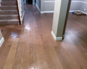 A residential carpeted staircase, expertly installed by Lazos Flooring Service, a carpet contractor in Plano, TX.