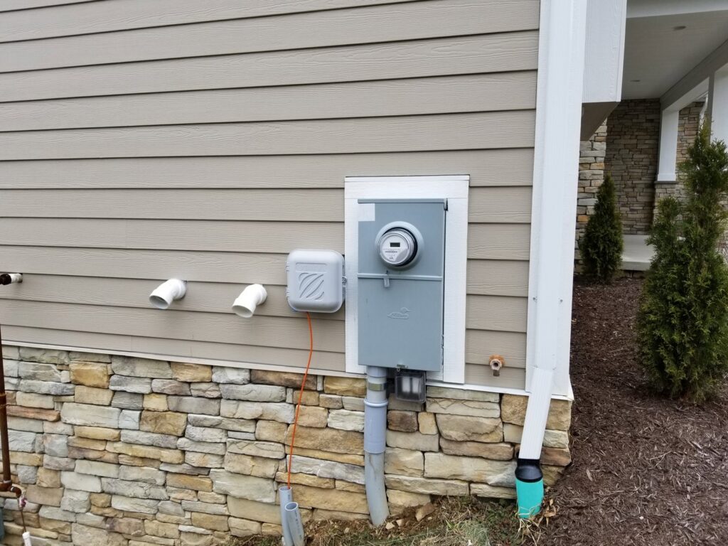 Residential electric meter and service panel installed by Cargo Electric LLC in Philippi, WV