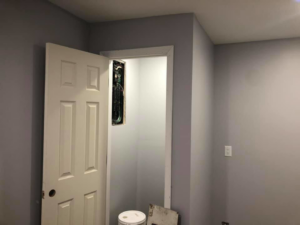 A residential electrical breaker panel installed in a closet by Jamie Hosier Electric in Jonesboro, AR.