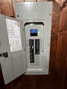 An open residential electrical panel with labeled circuit breakers, installed by kt_electricalcontractors in Spokane Valley, WA
