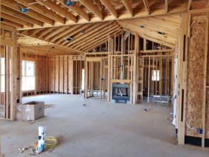 Residential electrical rough-in wiring and junction boxes in a new construction home by Superior Electric and Lighting LLC in Southaven, MS