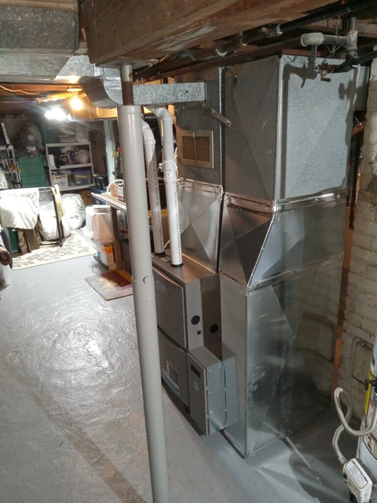 Residential furnace and ductwork installed by Country Suburban Heating & Air Conditioning & Sons, Inc. in Utica, NY.