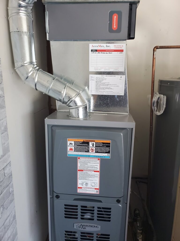 A residential furnace and ductwork installation completed by AccuMax Incorporated in Aurora, IL.