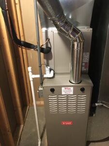 A residential Bryant furnace installation by Wise Heating & Air Conditioning, LLC in Louisville, KY.