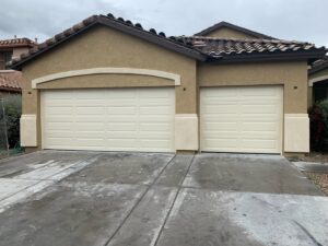 Two newly installed residential garage doors by Morning Star Garage Doors in Phoenix, AZ