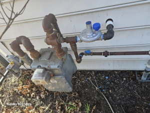 Residential gas meter and piping installation by JRD Refrigeration LLC in York, PA.
