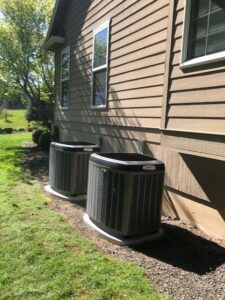 Two residential Lennox air conditioning units installed by The Heating Specialist in Portland, OR