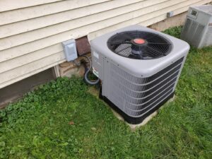 A residential outdoor air conditioning unit serviced by Absolute HVAC in Wilmington, DE.
