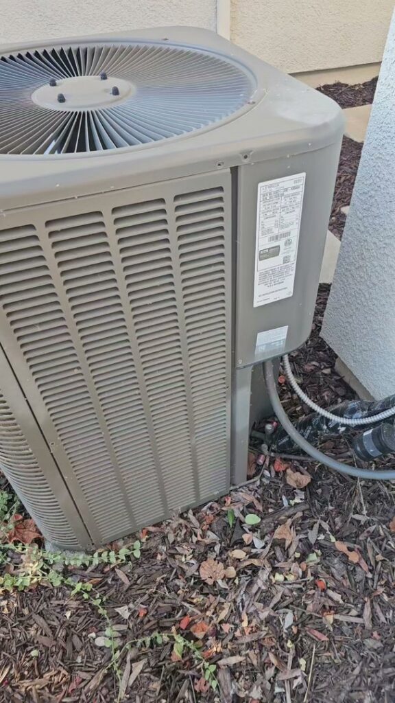 A residential outdoor air conditioning unit, ready for service or maintenance by Ecology Air Innovations in Sacramento, CA.